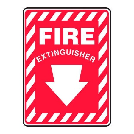 Accuform Accuform Fire Extinguisher Sign, 7inW x 10inH, Aluminum MFXG417VA